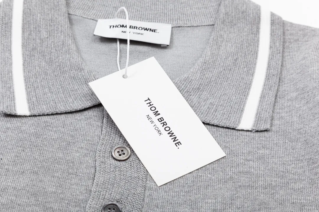 Thom Browne ➡️ POLO ， Retro Same Style Polo Versatile : Gray Size：M-3XL